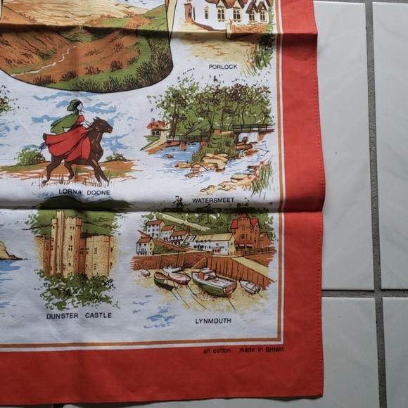 Vintage UK "Around Exmoor" kitchem towel - Picture 7 of 8